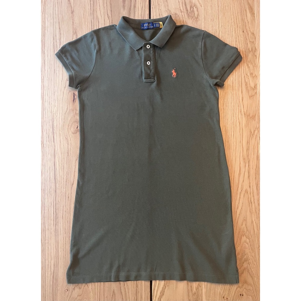 Polo Ralph Lauren Polo Dress Women Size SP Olive Green Preppy Mini Dress